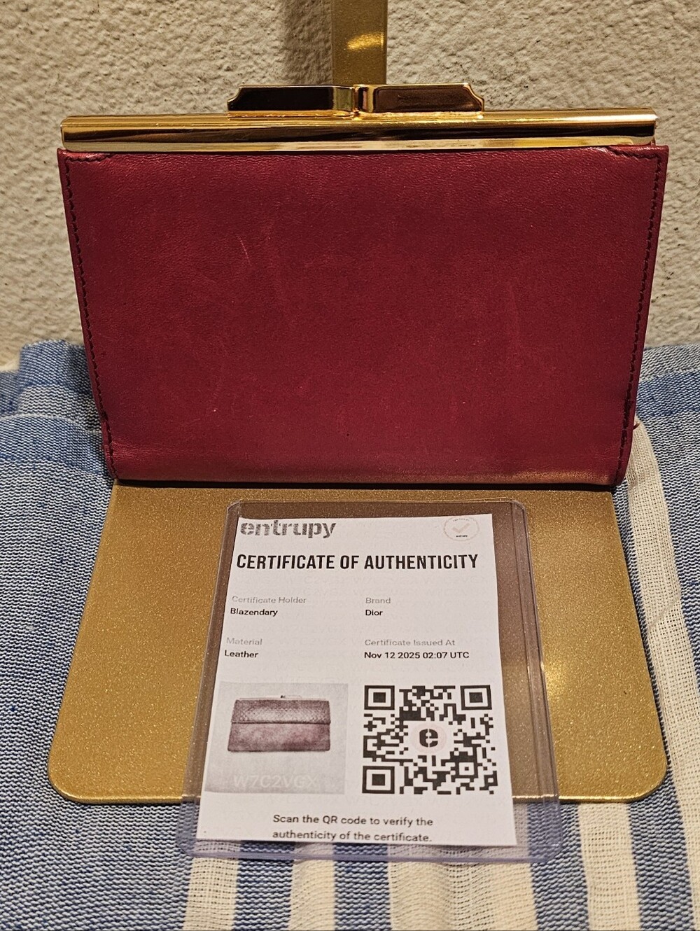Christian Dior Red Snakeskin Flap W/Kiss Lock Wallet Vintage - Picture 2 of 9